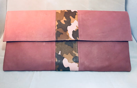 Dusty Rose-Leather clutch